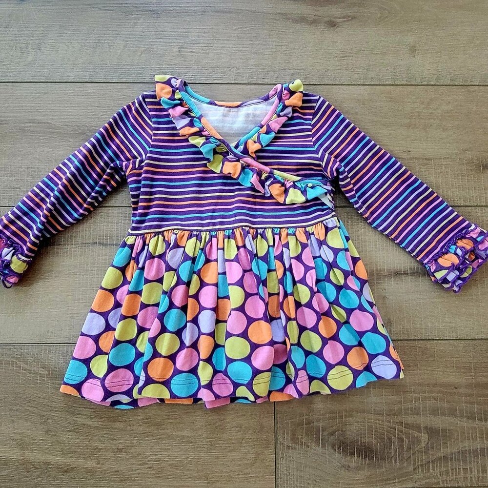 KELLY'S KIDS Size 4/5 Colorful Girls Long Sleeve Dress